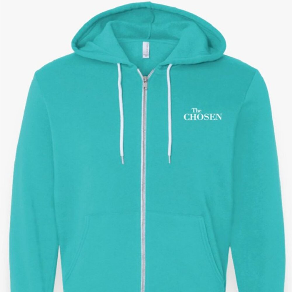 Against the Current Hooded Zip-Up Sweatshirt, Teal, Large - Brand New